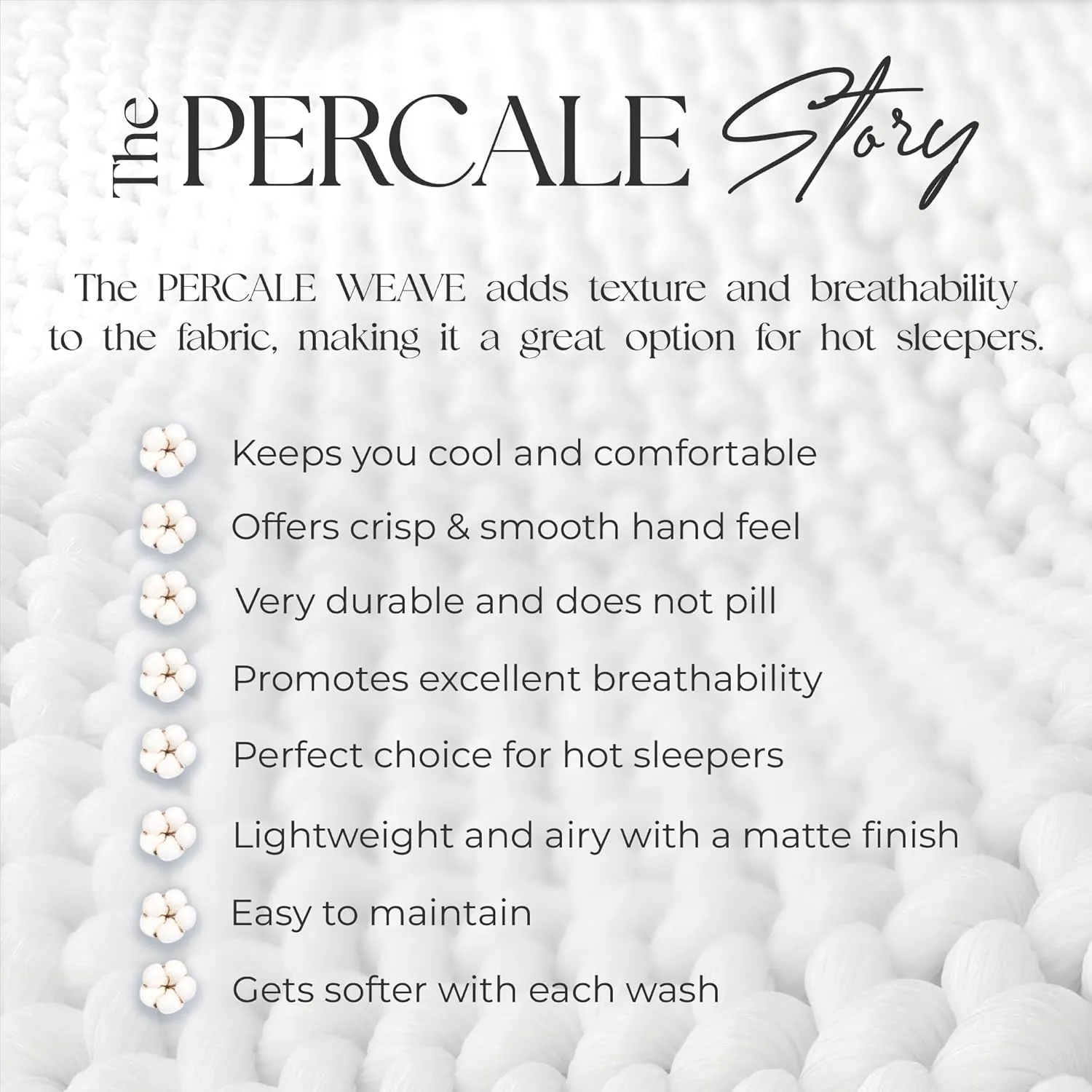 100% Cotton Full Size Bed Sheets, Organic Cotton Ivory Sheet Set, Cool & Crisp Percale Sheets, Lightweight & Breathable, Deep Pockets