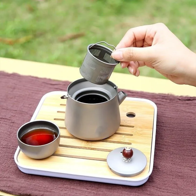 1PC Outdoor Pure Titanium Kettle 200ML Convenient Coffee Pot Teapot