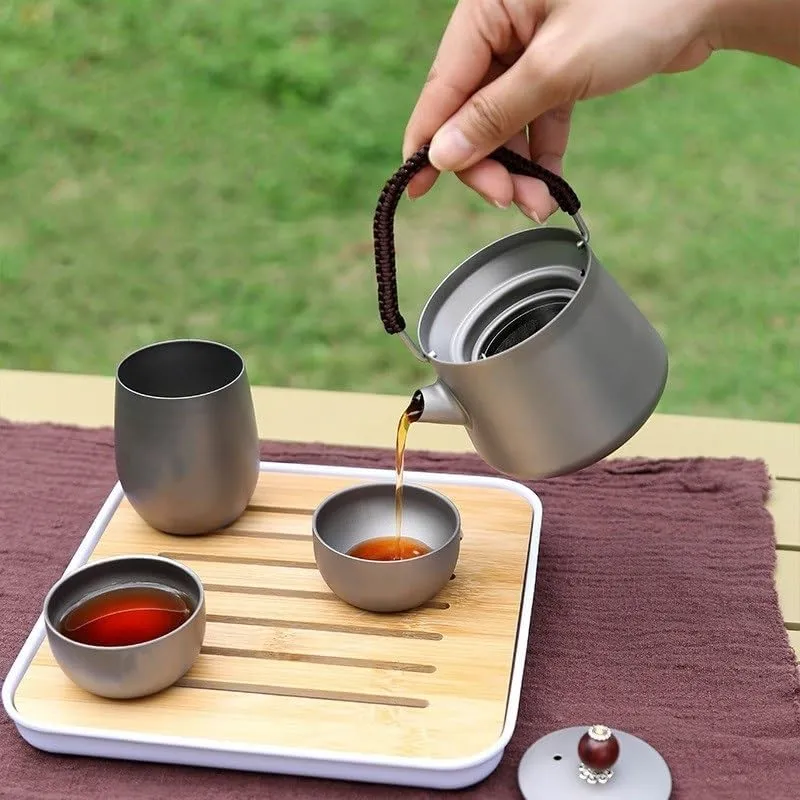 1PC Outdoor Pure Titanium Kettle 200ML Convenient Coffee Pot Teapot