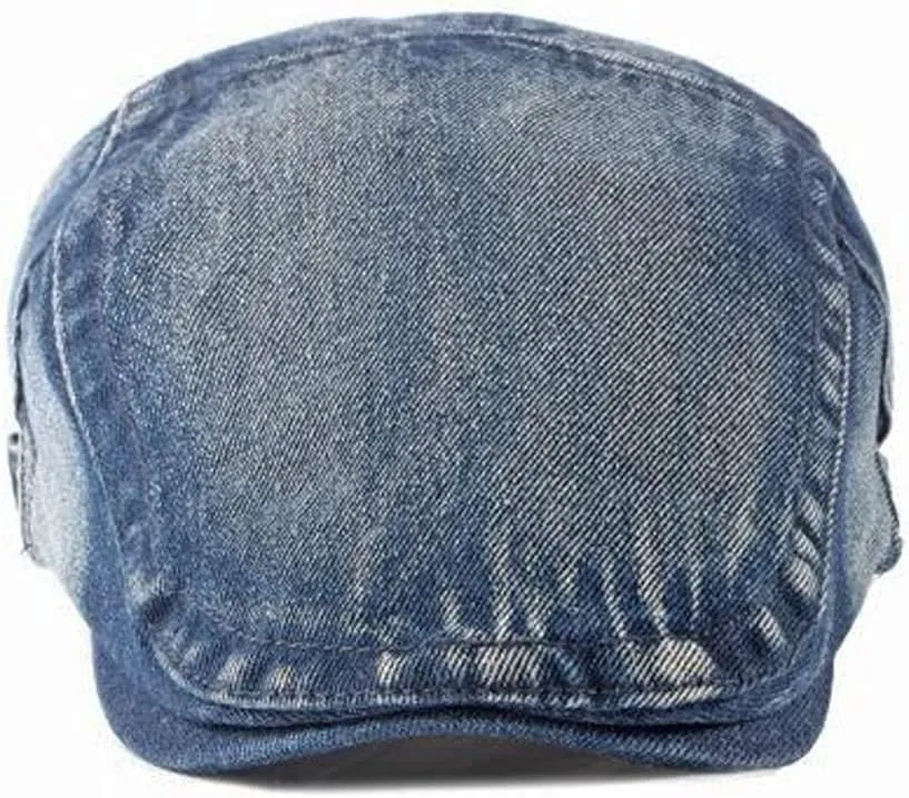 2 Pack Mens Denim Cotton Newsboy Cap Ivy Gatsby Driving Hunting Cabbie Hats