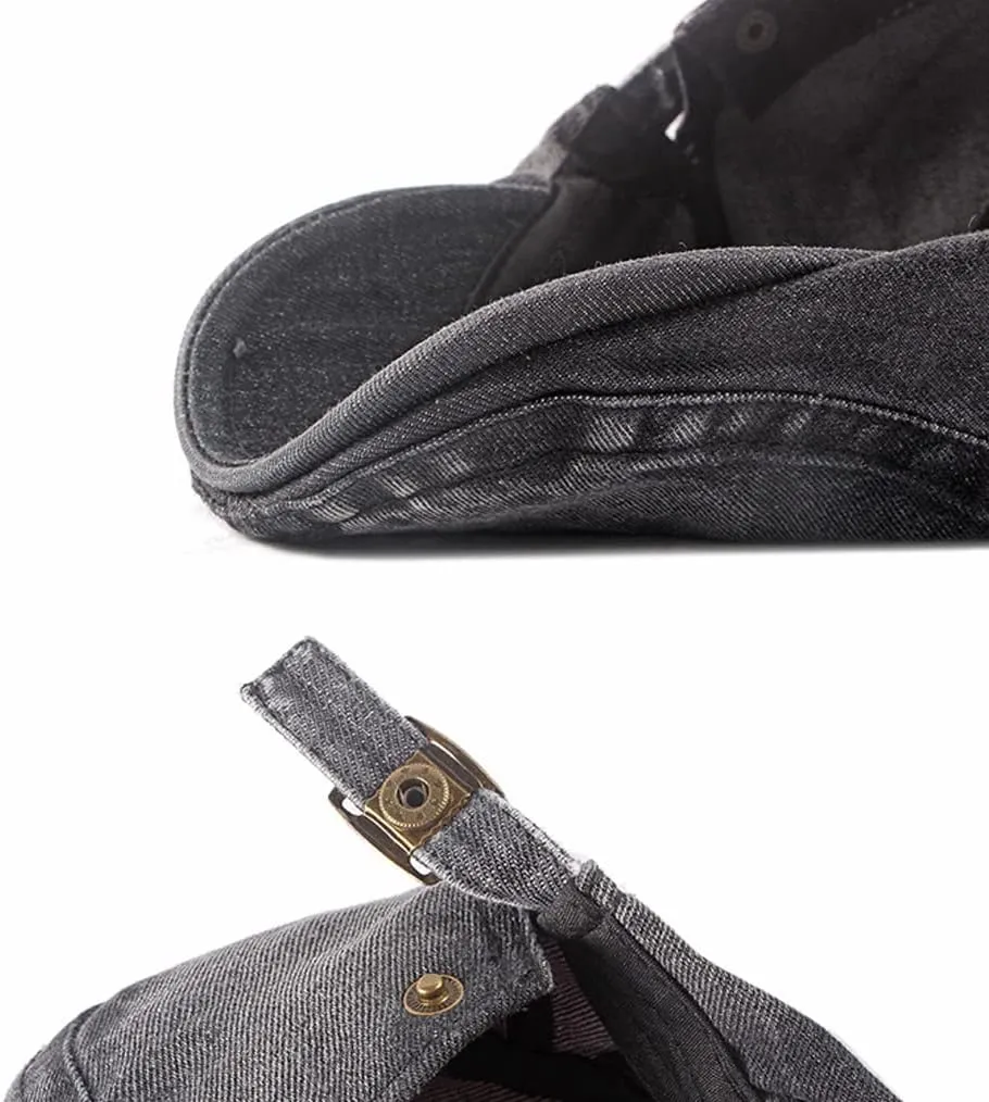 2 Pack Mens Denim Cotton Newsboy Cap Ivy Gatsby Driving Hunting Cabbie Hats