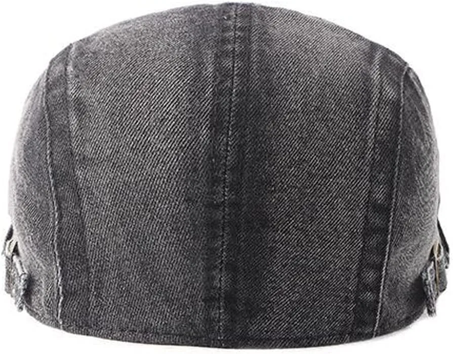 2 Pack Mens Denim Cotton Newsboy Cap Ivy Gatsby Driving Hunting Cabbie Hats
