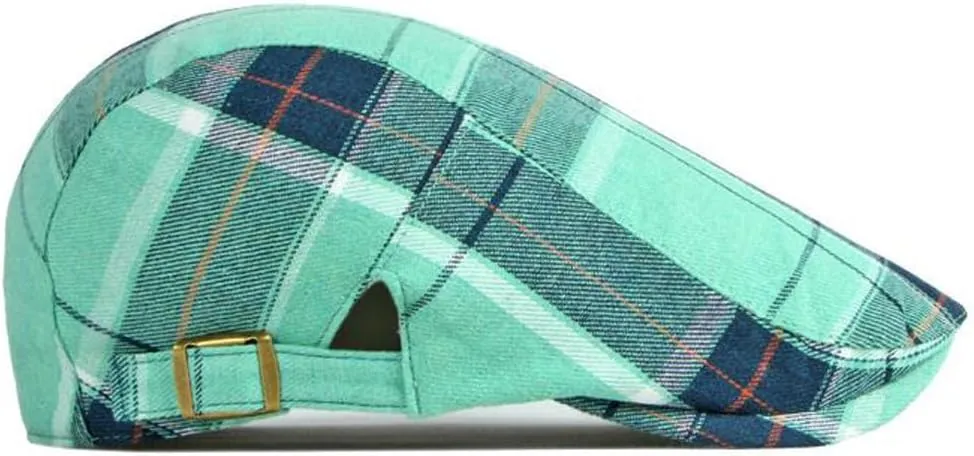 2 Pack Men's Newsboy Flat Cap Adjustable Plaid Ivy Gatsby Cabbie Driving Golf Hat Beret