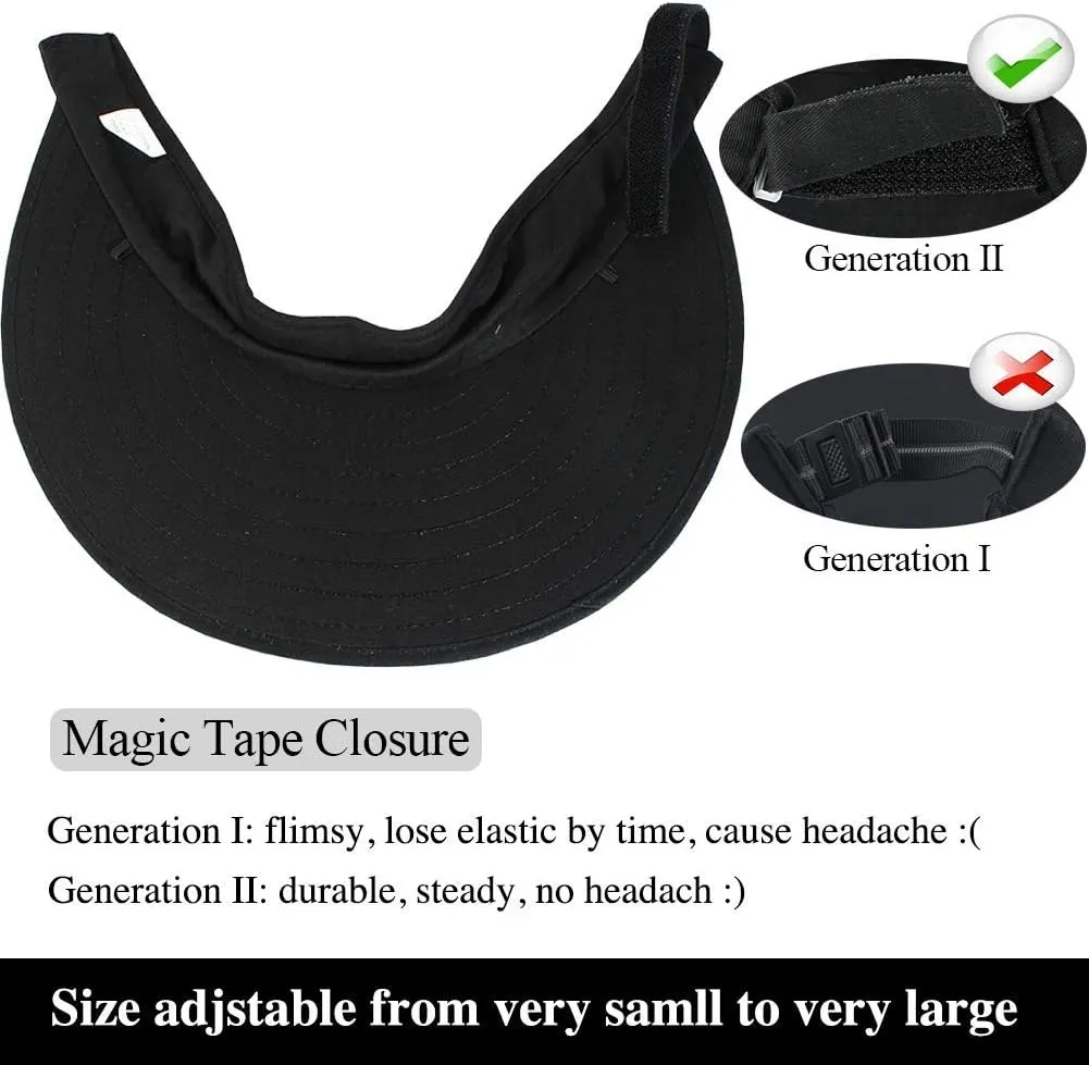 2PCS Wide Brim Sun Visor Hat Women Large UV Protective Golf Beach Cap, Korea Design
