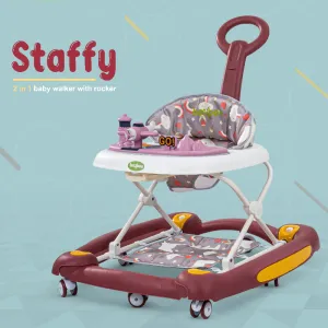 3 in 1 Staffy Baby Walker with Push Handle & 3 Adjustable Height (9 Months to 1.5 Years)