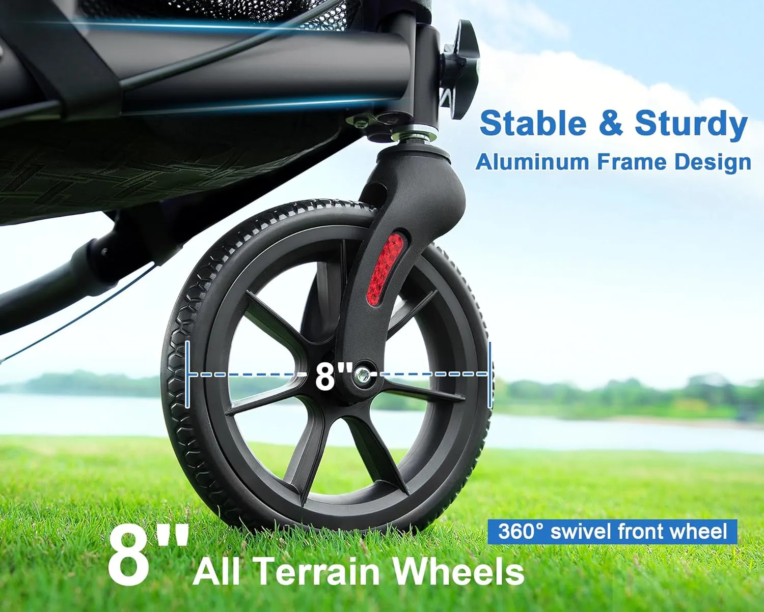 3 Wheel Rollator Walker with Seat for Slim Seniors, Padded Backrest Lightweight Foldable Walker Ideal for Elderly, 8 Inch Tri-Wheel Modern Mobility Walking Aid Aluminum, Black