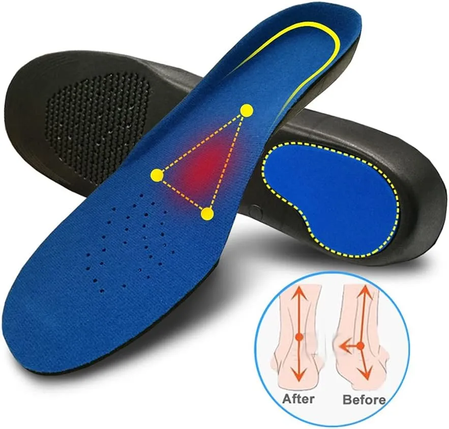 3D Premium Orthopedic Insoles Flat Feet Arch Support Comfortable Plush Cloth Orthotic Insoles Foot Pad(XS EU35-37)