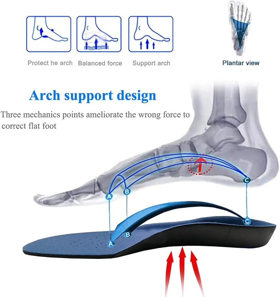3D Premium Orthopedic Insoles Flat Feet Arch Support Comfortable Plush Cloth Orthotic Insoles Foot Pad(XS EU35-37)