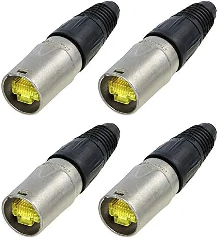 (4 Pack) Genuine Neutrik NE8MX-1 Ethercon Cable Connector Nickel Housing NEW Model!