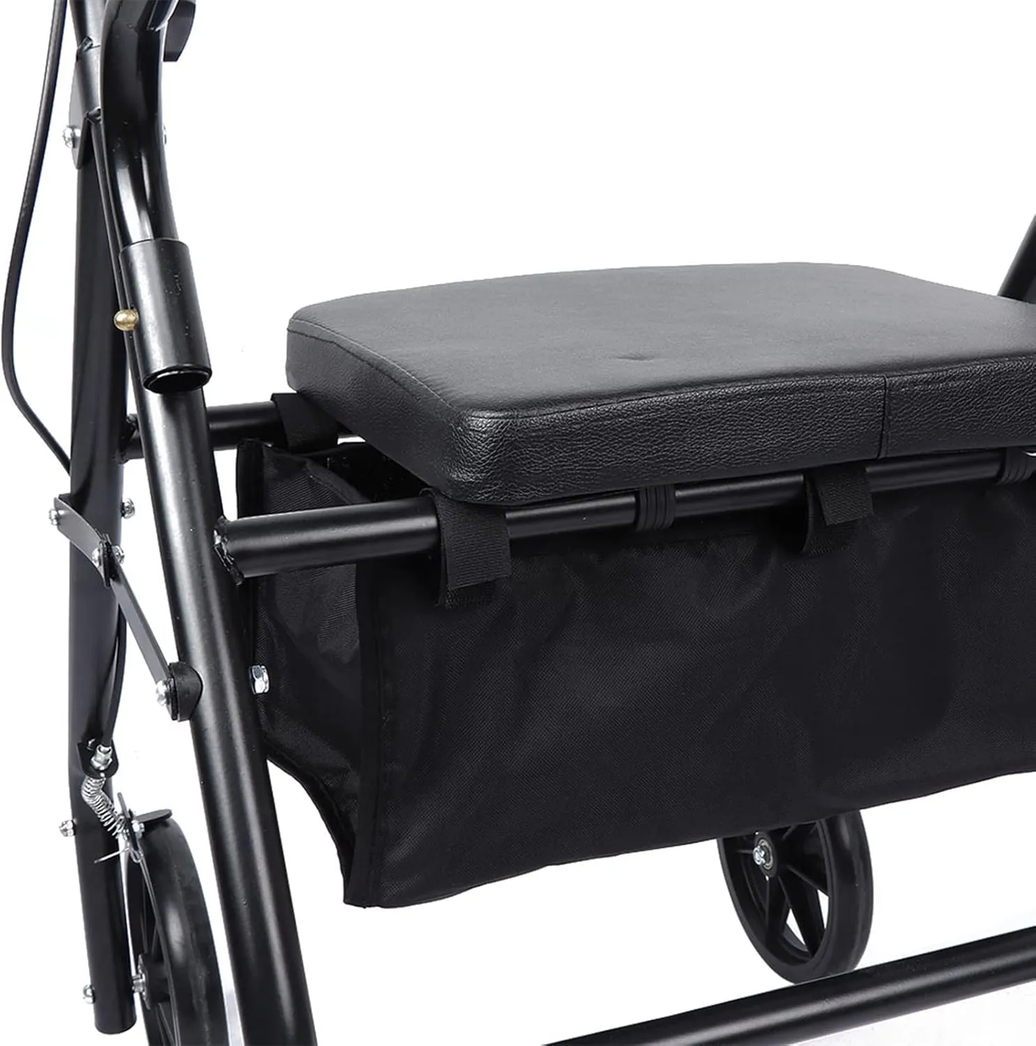 4 Wheeled Walker Rollator Storage Bag Replacement Wheelchair Frame Accessory Hook & Loop Design Lightweight Nylon Organizer