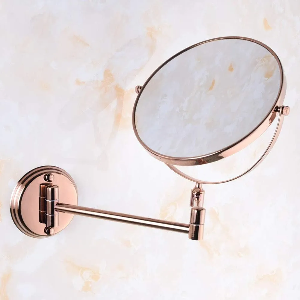 8-Inch Wall Mounted Makeup Mirror, Double Sided Magnifying Makeup Mirror for Bathroom, 3x/5x/7x/10x Magnification, 360 Degree SwivelNo Light, Extendable Arm, Round