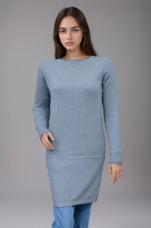 Acrylic Wool Round Neck Long Coat