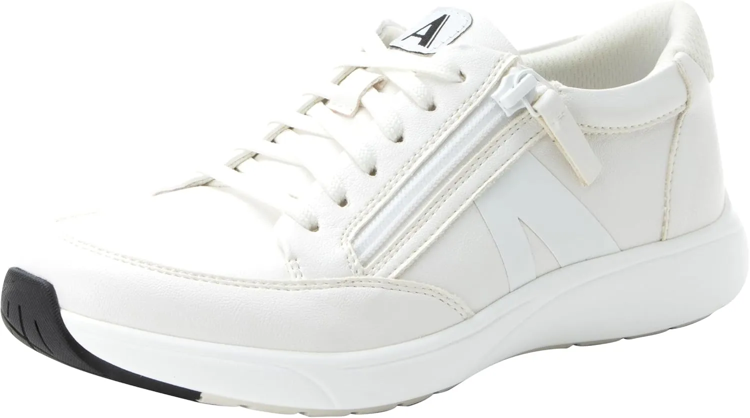 Alegria Women's Eazeer Lightweight Fashion Sneaker with Cork Footbed for Arch Support and Side Zipper for Easy Slip On and Off