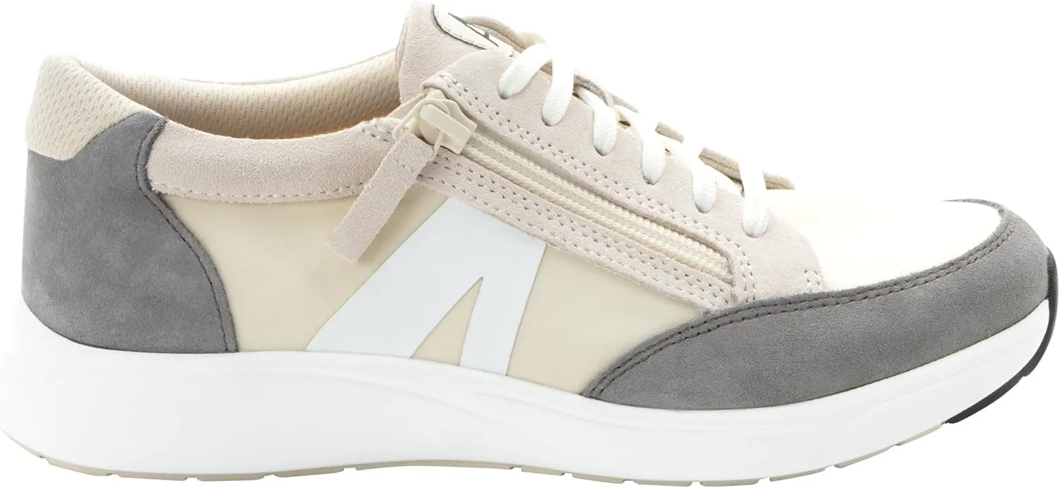 Alegria Women's Eazeer Lightweight Fashion Sneaker with Cork Footbed for Arch Support and Side Zipper for Easy Slip On and Off