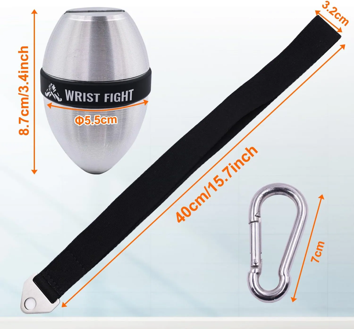Aluminum Alloy Elliptical Wrist Ball Trainer – Durable Forearm & Grip Strength Exerciser with Non-Slip Design, Pronation & Supination Training, Includes Storage Bag