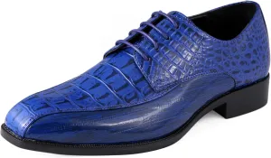 Amali Harvey Fashion Mens Dress Exotic Shoes Croco Lace up Oxford Formal Shoe for Men