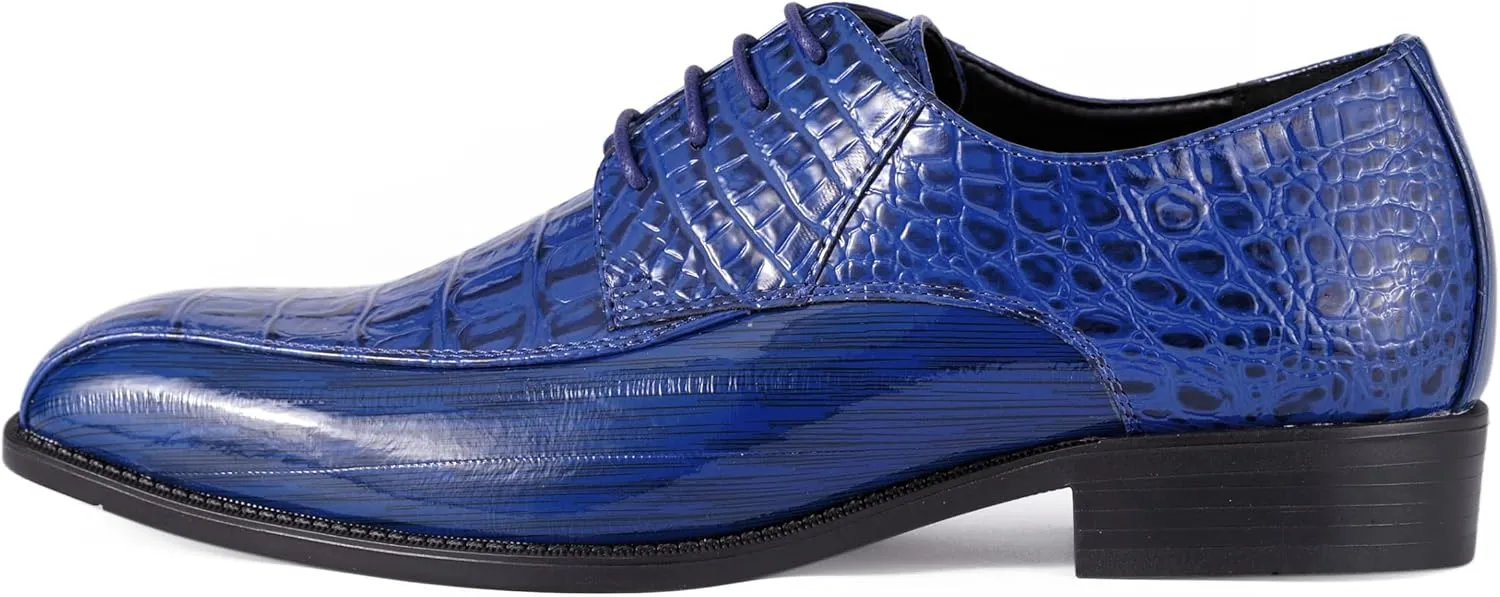 Amali Harvey Fashion Mens Dress Exotic Shoes Croco Lace up Oxford Formal Shoe for Men