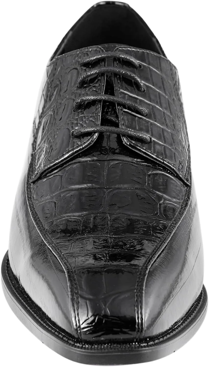 Amali Harvey Fashion Mens Dress Exotic Shoes Croco Lace up Oxford Formal Shoe for Men