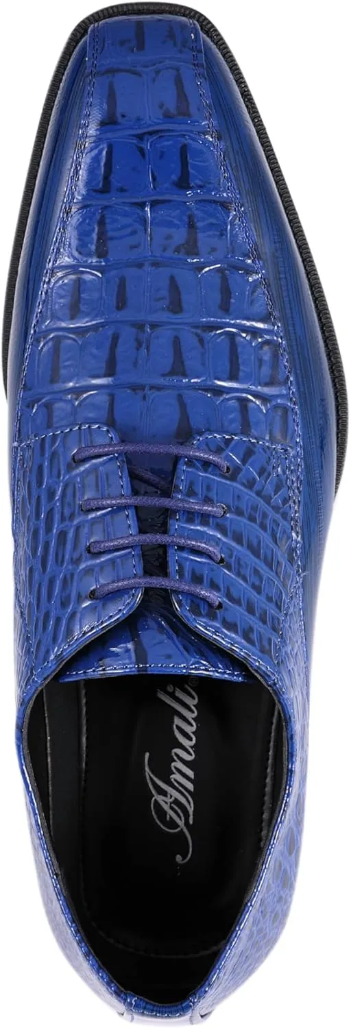 Amali Harvey Fashion Mens Dress Exotic Shoes Croco Lace up Oxford Formal Shoe for Men