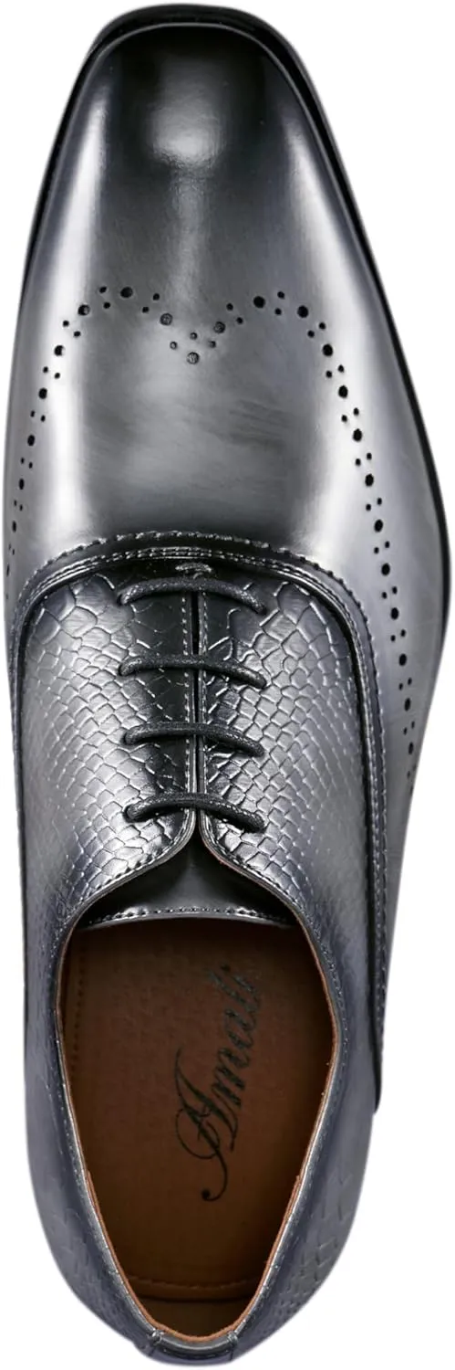 Amali Piedmont - Mens Dress Shoes - Oxford Shoes for Men - Tuxedo Shoes - Lace Up Mens Casual Dress Shoes