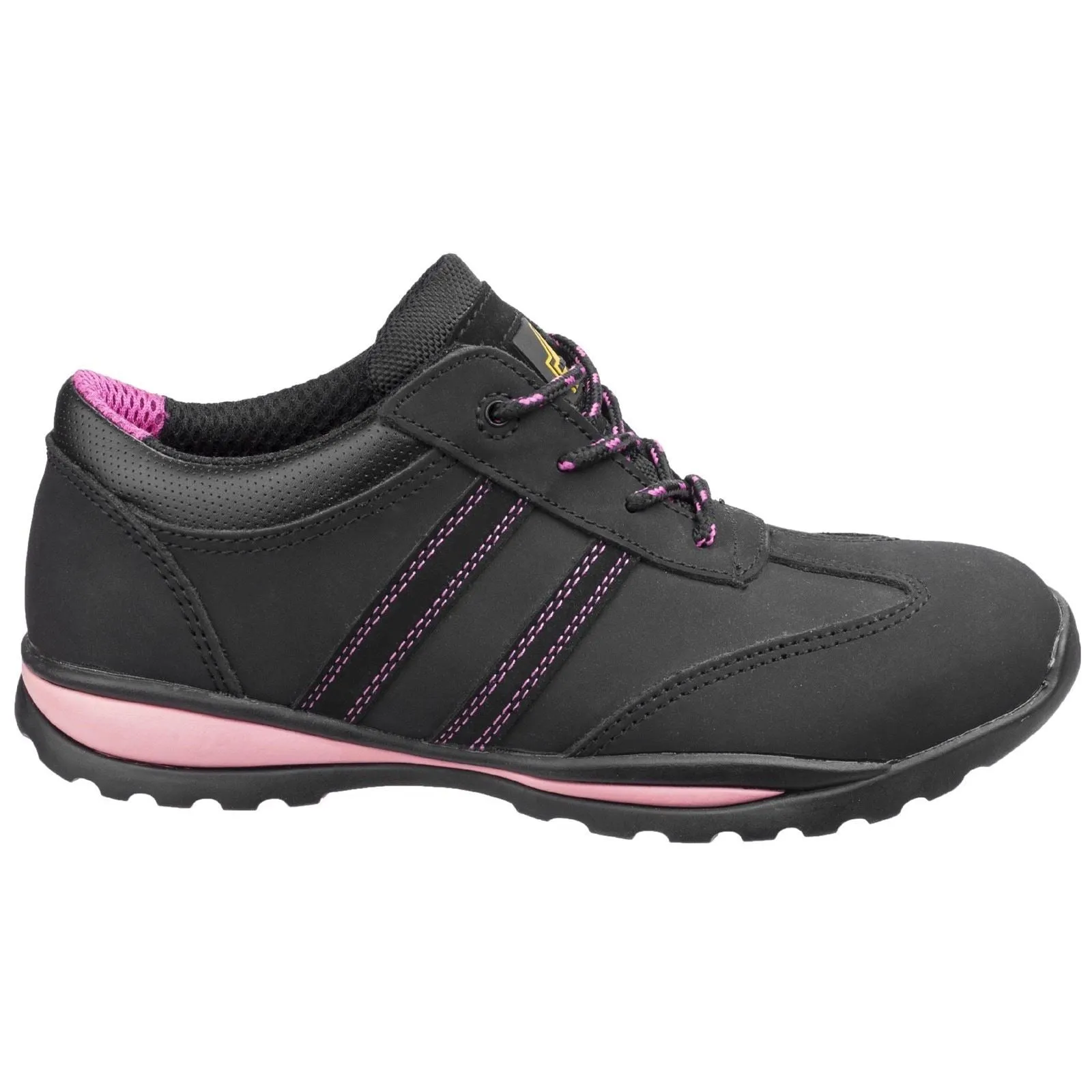 Amblers Safety Women's FS47 Safety Trainer in Black/Pink
