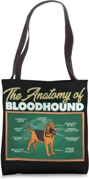 Anatomy Of A Bloodhound I Funny Bloodhound Tote Bag