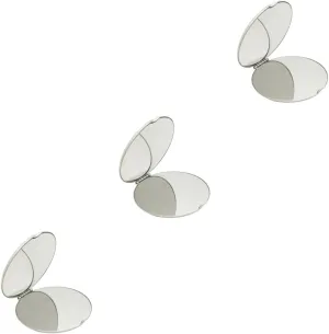 Angoily Pcs Double-Sided Makeup Mirror Folding Stainless Steel Vanity Mirror Compact for Women Girls Teens for Travel Party Bag Clutch