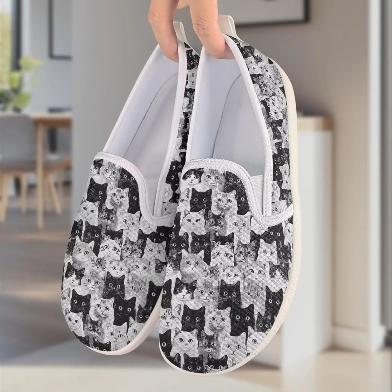 Animal Print Running Shoes | Flats for Women | Tennis Shoes | Slip Resistant Work Shoes