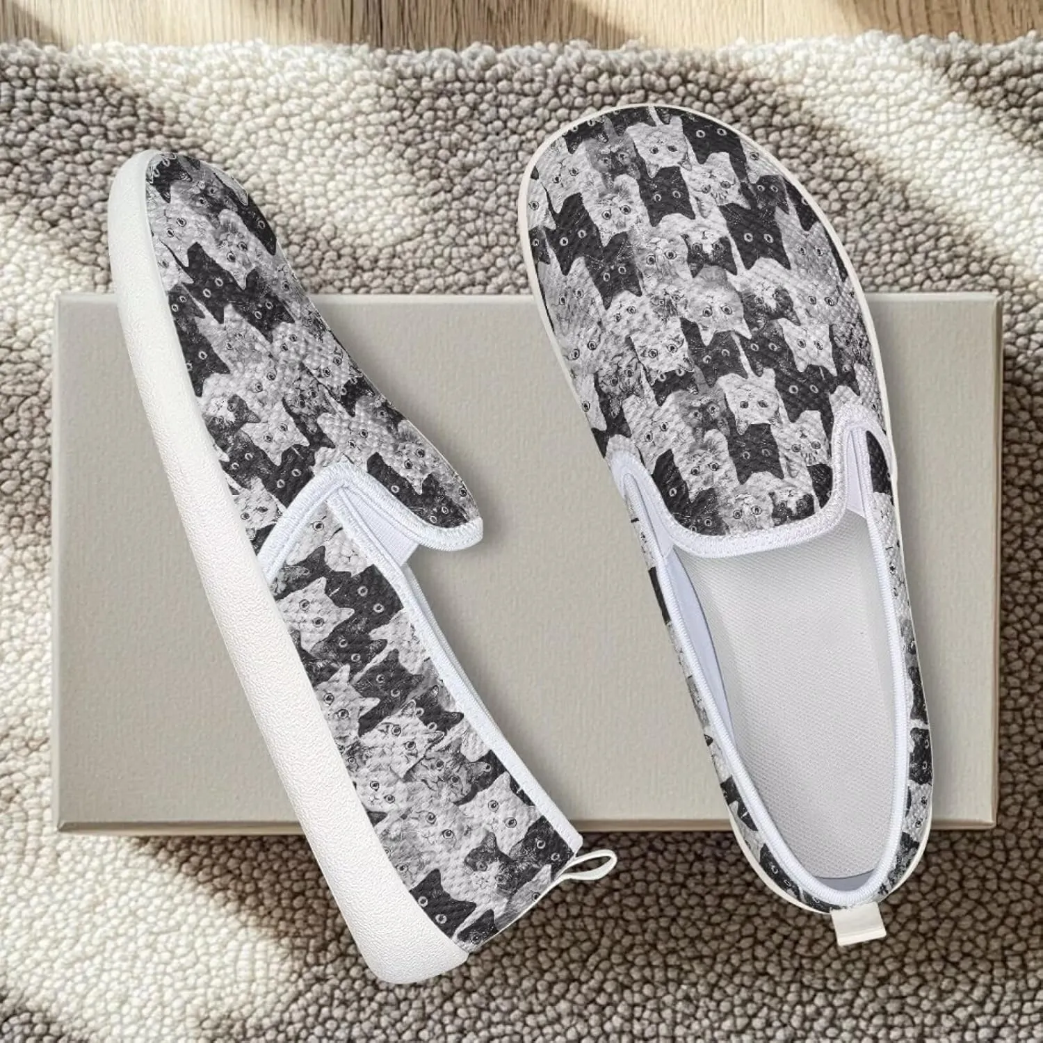 Animal Print Running Shoes | Flats for Women | Tennis Shoes | Slip Resistant Work Shoes