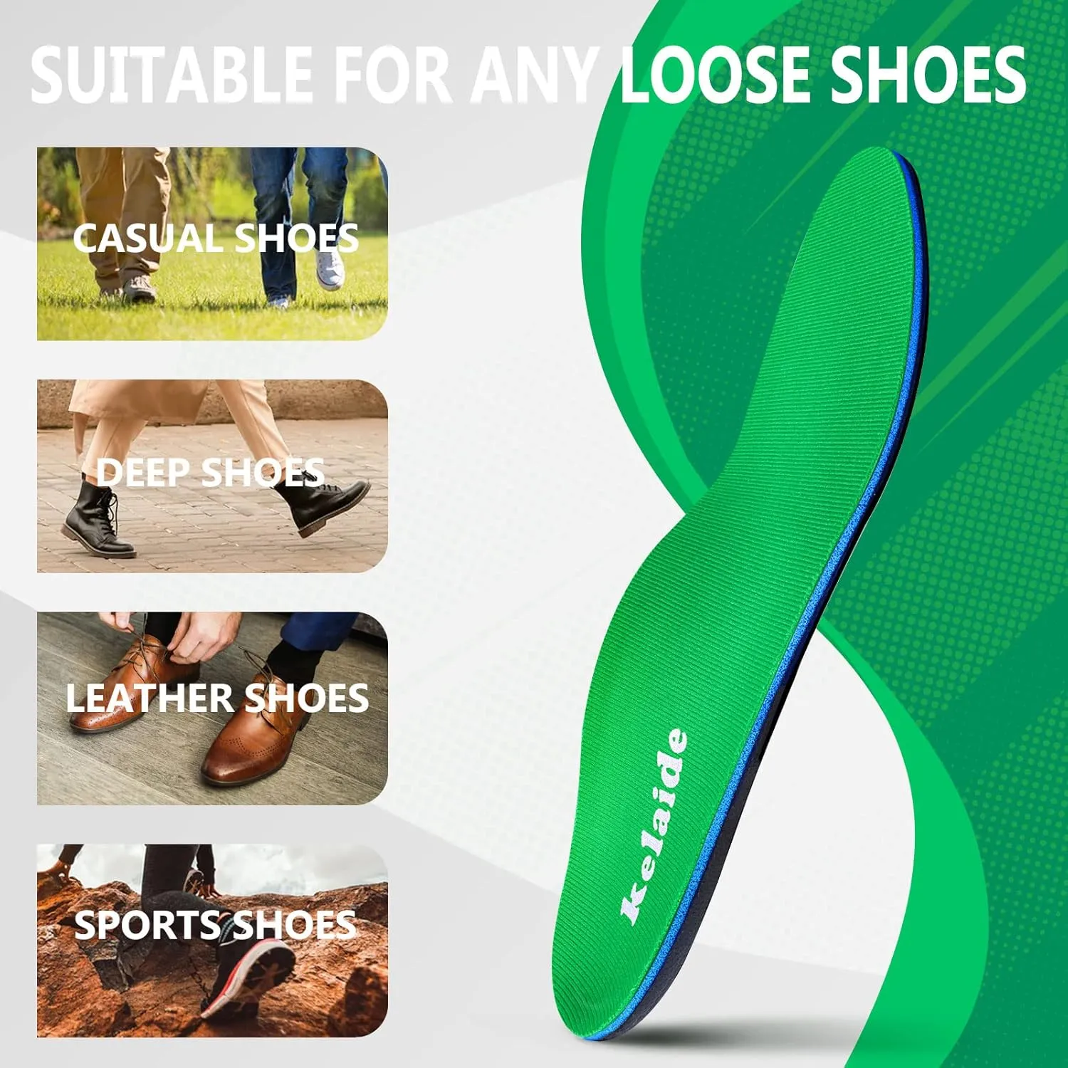 Arch Support Insoles for Women & Men, Orthotic Shoe Inserts for Flat Feet, Plantar Fasciitis, Foot Pain, Overpronation(10-10.5 Women/8-8.5 Men)