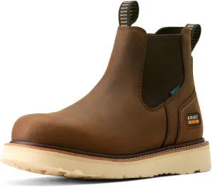 ARIAT Men's Rebar Wedge Chelsea Waterproof Work Boot, Distressed Brown, 13
