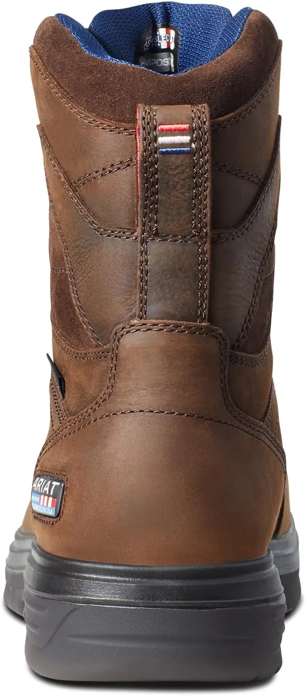 Ariat Men's Turbo 8" Usa Assembled Waterproof Carbon Toe Work Boot