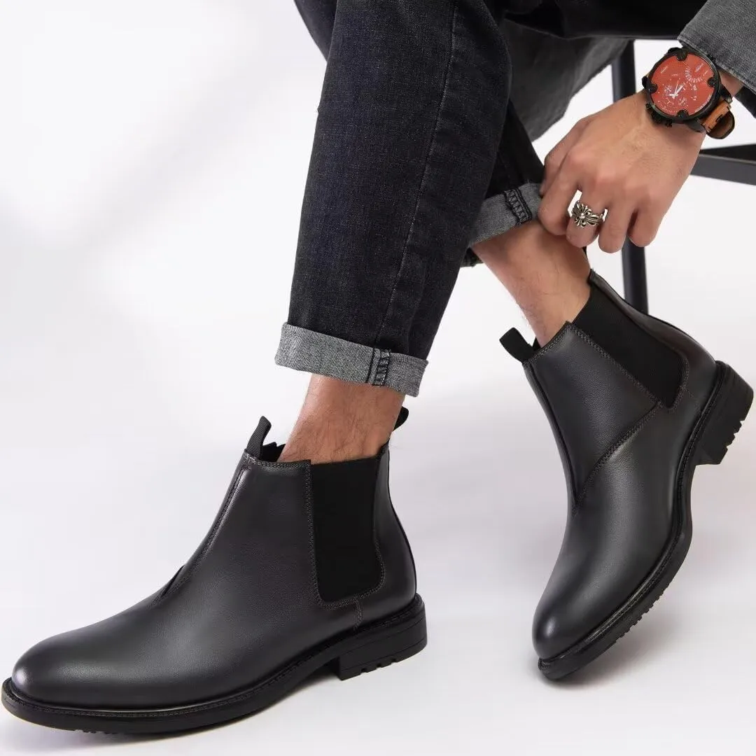 Arkbird Chelsea Ankle Boots for Men Genuine Leather Oxford Casual and Formal Dress Boot