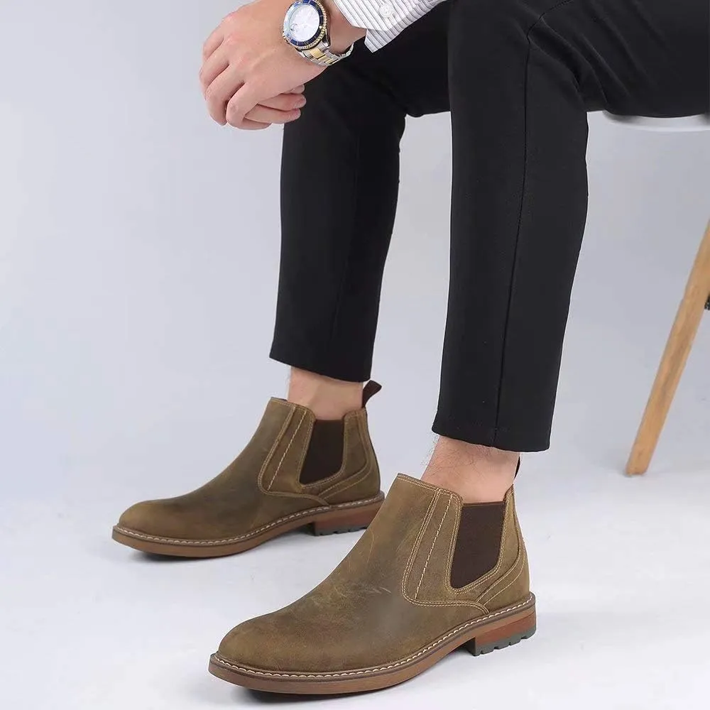 Arkbird Chelsea Ankle Boots for Men Genuine Leather Oxford Casual and Formal Dress Boot