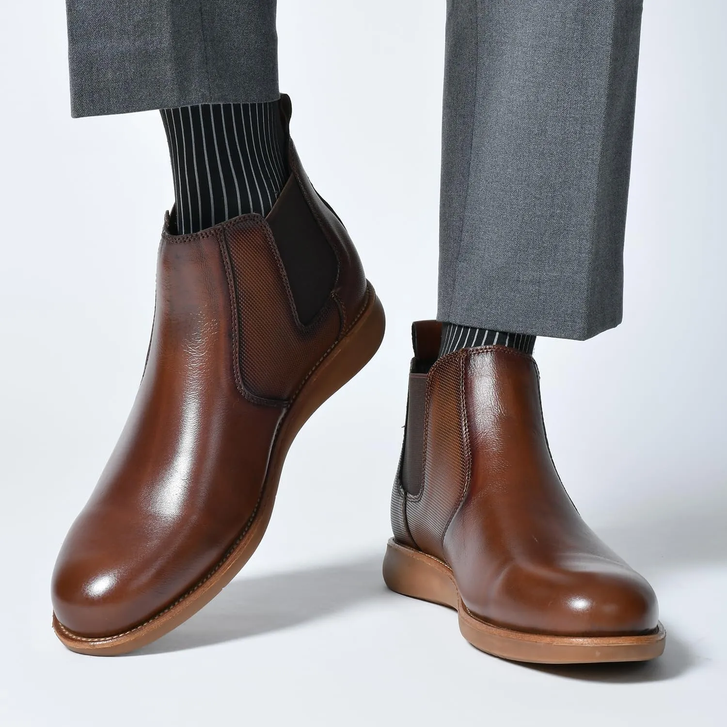 Arkbird Men's Brown Oxford Dress Boots