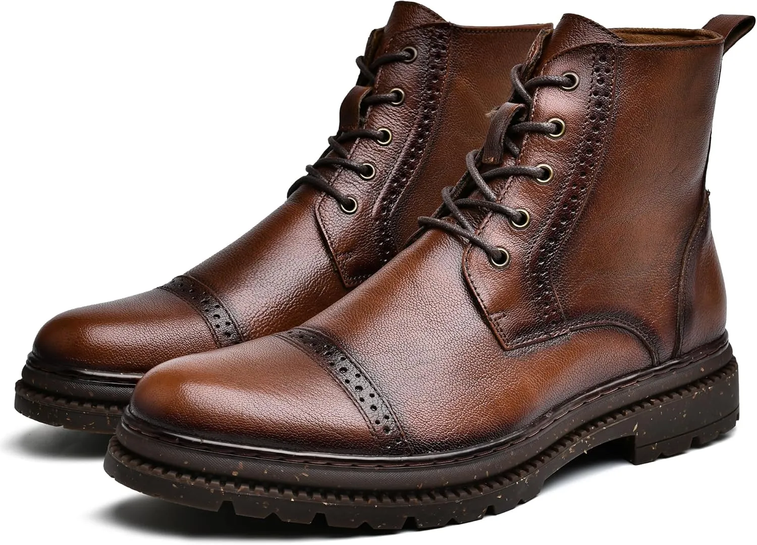 Arkbird Mens Oxford Dress Boots Fashion Casual Genuine Leather Brogue Chukka Ankle Boot for Men