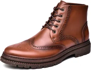 Arkbird Mens Oxford Dress Boots Fashion Casual Genuine Leather Brogue Chukka Ankle Boot for Men