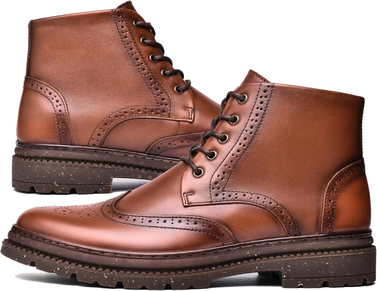 Arkbird Mens Oxford Dress Boots Fashion Casual Genuine Leather Brogue Chukka Ankle Boot for Men