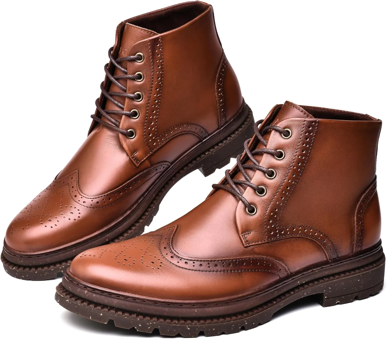 Arkbird Mens Oxford Dress Boots Fashion Casual Genuine Leather Brogue Chukka Ankle Boot for Men