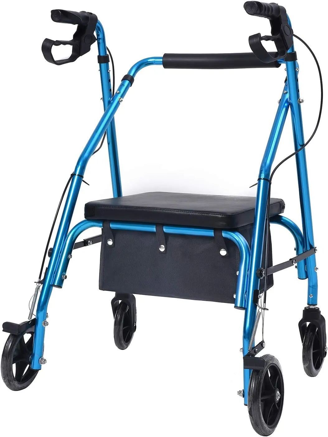 AROUY Large Walker Bag Under Seat for Four Wheel Rollator, Rollator Bag Tote Organizer Pouch Storage to Walkers for Senoirs, Walker Accessories (Black, L)