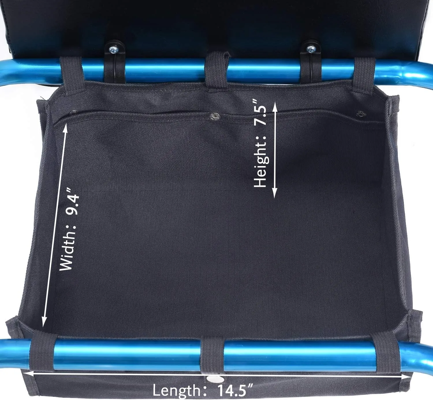 AROUY Large Walker Bag Under Seat for Four Wheel Rollator, Rollator Bag Tote Organizer Pouch Storage to Walkers for Senoirs, Walker Accessories (Black, L)