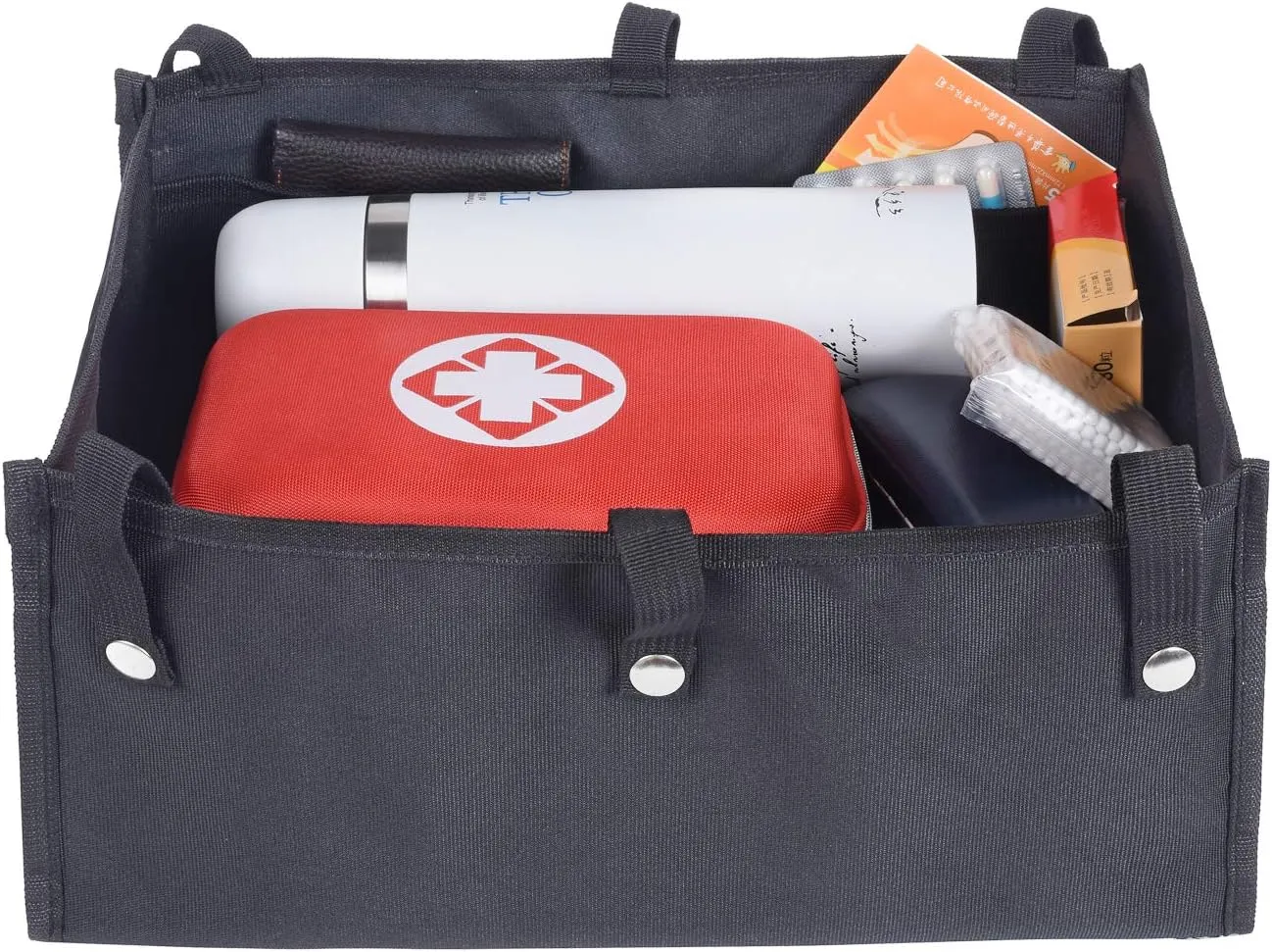 AROUY Walker Bag Under Seat for Four Wheel Rollator, Rollator Bag Tote Organizer Pouch Storage to Walkers for Senoirs, Walker Accessories (Black, M)