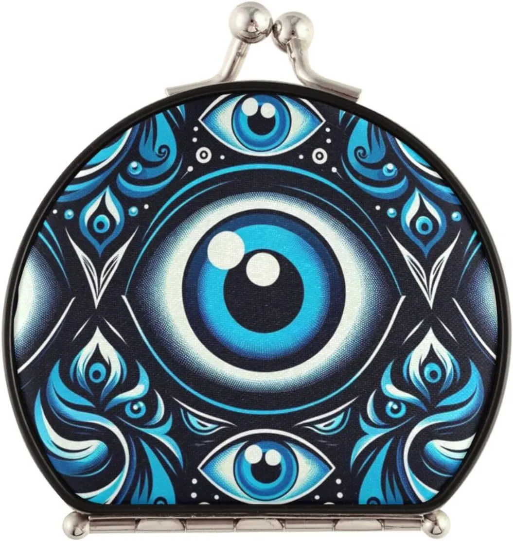 Augenstern Travel Makeup Mirror The-Blue-Evil-Eye Foldable Cosmetic Mirror Pocket Mirror