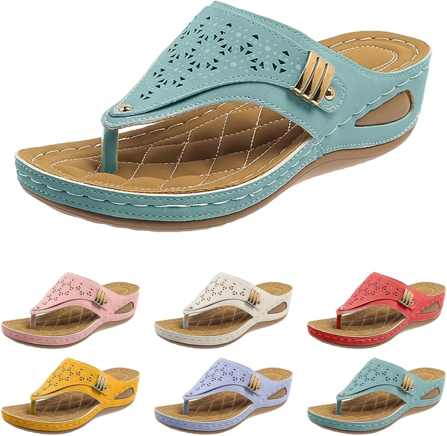 Avylays Women's Breathable Mesh Sports Sandals, 2025, Non-Slip Sole, Orthopedic, Wedge, Blue, Casual, Open Toe; Closed Toe, Thong, Leather, Women