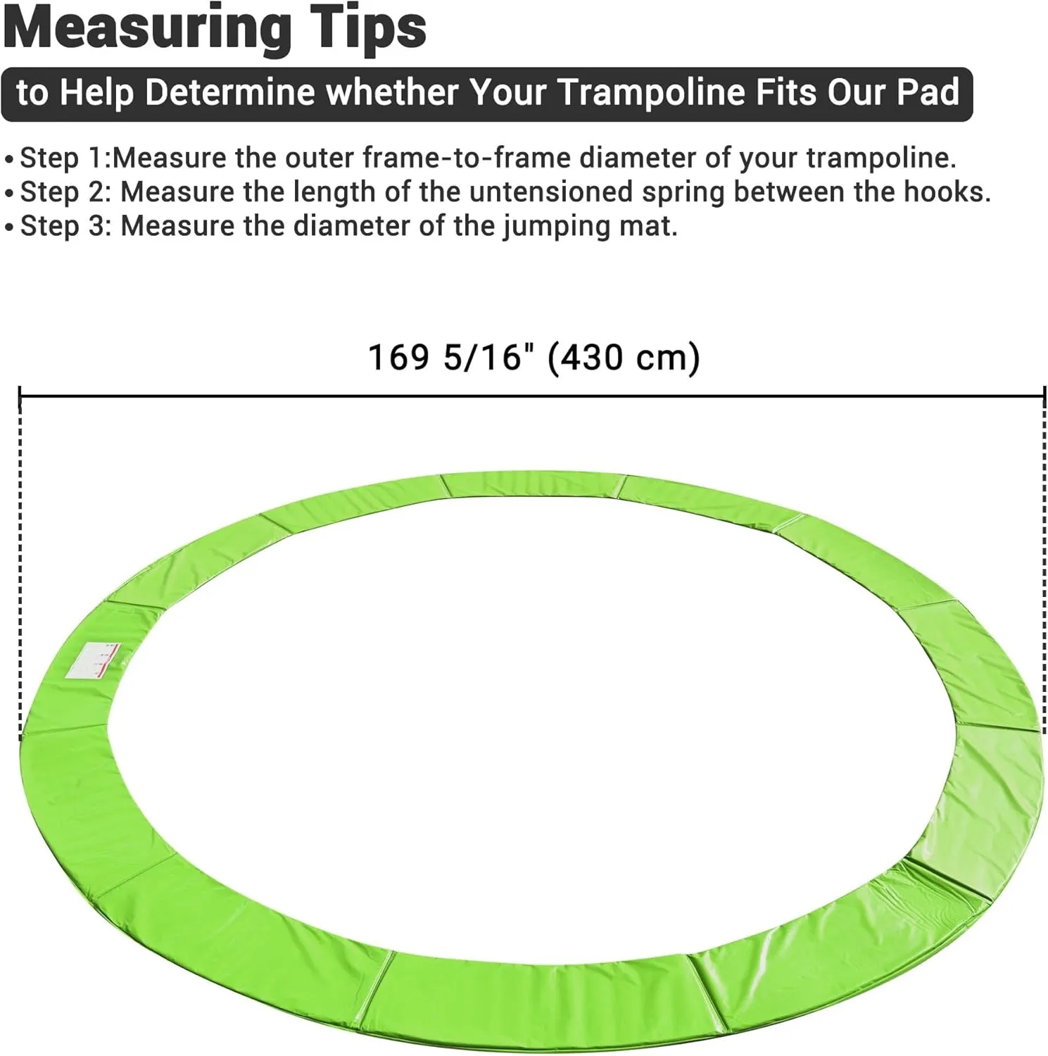 AW 12/13/14/15FT Trampoline Spring Cover Replacement Trampoline Safety Pad Trampoline Accessories, UV-Resistant, PVC EPE Foam Protection Blue/Multicolor/Green
