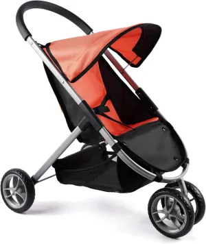 BABESIDE Baby Doll Stroller, 3 Wheel Jogger Stroller with Canopy for 12-17 Inches Dolls, Storage Underneath Foldable Design for Toddlers
