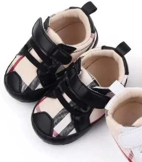 Baby Boys Pre Walker Shoes Anti-Slip Plaid Soft Sole Autumn Spring