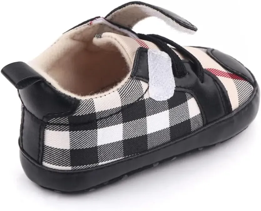 Baby Boys Pre Walker Shoes Anti-Slip Plaid Soft Sole Autumn Spring