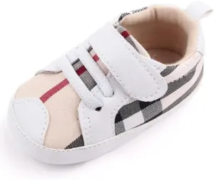 Baby Boys Pre Walker Shoes Anti-Slip Plaid Soft Sole Autumn Spring