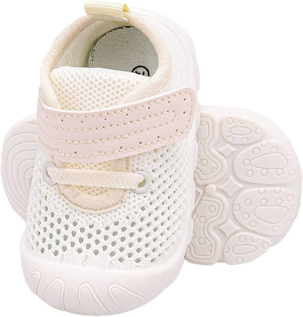 Baby Walking Shoes Toddler Girl Boy Soft Sole Breathable Mesh Slip on Summer Wide Shoes Infant Flexible Lightweight Non-Slip Safer Causal Tennis Shoes Toddler First Walkers Shoes Rubber Soles Outdoor